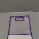 Aliceset 12 Pcs Clear Plastic Gift Bag with Die Cut Handles Reusable PP Favor Bag with Ribbon for Wedding Bridal Birthday Baby Shower Party Small Business, 7x10x3.15 Inch(Purple)