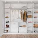 BOLUO Stackable Storage Drawers Closet Organizers and Storage Fabric White 2 Drawer Dresser for Bedroom 2 Packs Modern