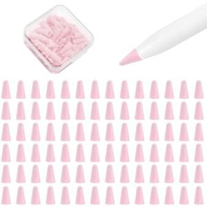 Pack of 3 100 pcs Silicone Nib Sleeves Compatible with Apple Pencil Tips, Professional Liquid Silicone Nibs Cover Replacement for 1st & 2nd Gen/pro/USB-C, Writing Anti-Slip Protective Case for Apple iPad Pencil, Pink