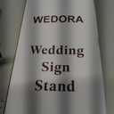 Wedding Welcome Sign Stand, 50" (127 cm) Standard Height - Black Metal Sign Holder with 6 Leather Straps, Easel Stand for Seating Charts & Event Décor