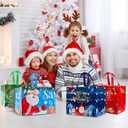 2 x sanchlor 12 Pack Christmas Gift Bags, 12.6"x9.8"x6.7" Large Non-Woven Tote Bags with Handles for Wrapping Xmas Party Favors
