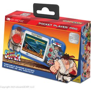 My Arcade Street Fighter II Pocket Player Pro: Capcom Officially Licensed Retro Handheld Game Consoles, 2 Games in 1, 2.75" Color Screen
