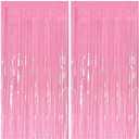 3 Pack Foil Curtain Pink Backdrop Streamers Metallic Tinsel Fringe Curtains Photo Booth Props for Birthday Wedding Engagement Bachelorette Christmas Holiday Celebration Party Decorations