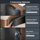 Vehicle Gun Safe for Handgun with Fingerprint, Keypad, Key, Biometric Car Gun Safe for Pickup, SUV, Truck, Large Sedan and Hatchback, Quick Access Auto Pop-Up Pistol Safe for Nightstand Beside