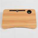 Detachable Wheelchair Dining Table, Wheelchair Tray Wooden with Mobile Phone Card Slot and Water Cup Card Slot, for Wheelchair Users Eating, Working with Laptops, Reading and Writing,Brown