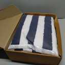Amazon Basics 100% Cotton Soft & Absorbent Beach Towels, Cabana Stripe, Fast Drying, Machine Washable, Large 30 in x 60 in, Navy Blue, 2-Pack
