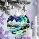 Stained Glass Ornament, Christmas Ornaments, Christmas Decorations for Tree, Holiday Ornament, Gifts for Nature Lovers, Holiday Party Gifts, Gift Ideas & Xmas Gift - Mountain Landscape