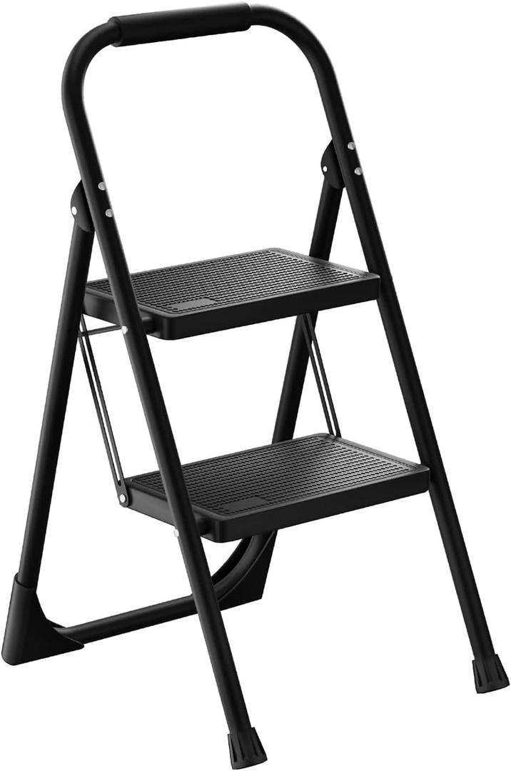 Step Stool for Adults,2 Step Ladder Folding 330lbs Anti Slip Step Stool
