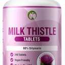 Natural Foundation Supplements Milk Thistle Supplement 240 Tablets Daily Liver Support 70mg 100:1 Extract 3rd Party Tested 80% Silymarin Made in The USA (240)