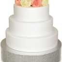 OCCASIONS Bling Wedding Cake Stand (Holds 150 lbs) Cupcake Base, Decorative Centerpiece for Parties (18'' Round, Silver)