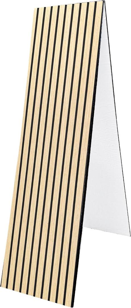 2 Packs 3D Wall Panels Peel and Stick | Wall Panels for Interior Wall Decor | Self Adhesive Sound Absorbing Planks | Acoustic Wood Slat Wall Panels | 94.48 * 11.80in | 0.35" Depth |White Oak
