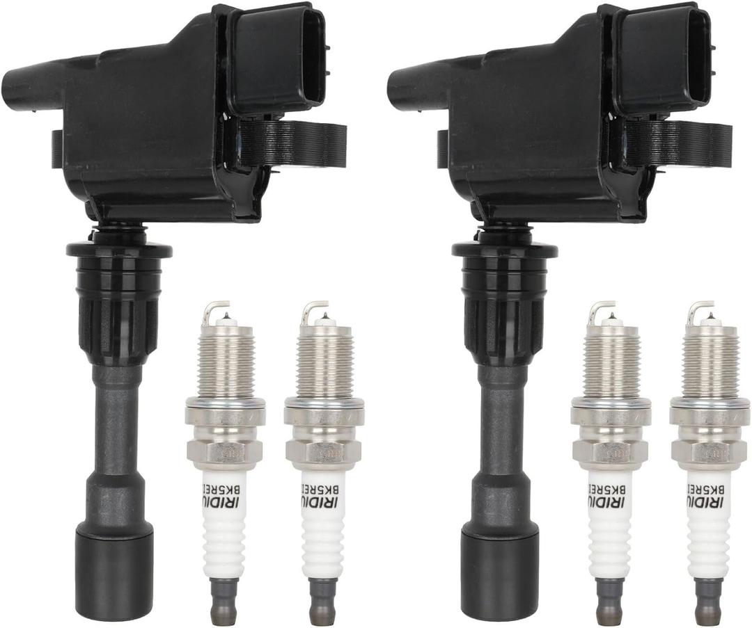 ECCPP 2 Ignition Coils with 4 Iridium Spark Plugs,UF408,coils packs,for mazda Miata 2001 2002 2003 2004 2005 L4 1.8L,UF408,50087,5C1208