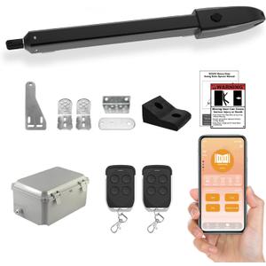 C025 Smart Automatic Gate Opener Kit, App Compatible Single Swing Gate Opener-Up to 16ft Long or 660lb, Electric Gate Opener for Driveway Single Swing Gate with Long-Range Gate Remote and More