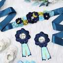 Vansolinne Star and Moon Maternity Sash Kit Mom to Be Daddy to Be Corsage Pin Over The Moon Baby Shower Decorations Navy Blue Twinkle Twinkle Little Star Theme Belly Bond Pregnancy Photo Props