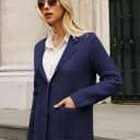 GRACE KARIN Blazer for Women Business Casual, Long Sleeve Sweater Blazers 2025, Knit Office Work Outfits (X-Large, Navy Blue)