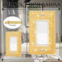 Silver Shiny Gold Light Switch Cover Gold Rhinestones Wall Plates Light Switch Cover Plate Decorative Switch Covers Single Gang Toggle Wall Plate