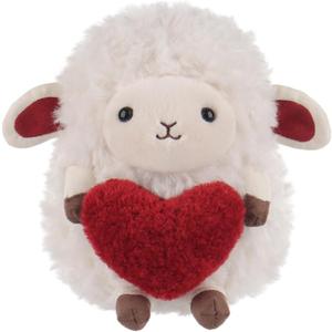Apricot Lamb Love Lamb with Heart Stuffed Animals for Kids, Soft Cute Plush Toys for Baby Girl and Boy, Fluffy Love Lamb with Heart 6.3 Inches