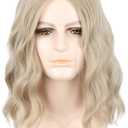 Men's Wigs Ash Blonde Short Curly Funny Wigs for Men Halloween Costume Party Wig