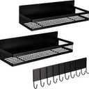 Stbhgfrxr magnetic spice rack for refrigerator, 3-pack magnetic shelf, mobile 10-hook kitchen organizer, magnetic shelves and magnetic shelf for fridge