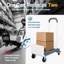 2-in-1 Folding Hand Truck Dolly Cart,Convertible Hand Truck with Flat Platform,Quiet TPR Wheels,Lightweight 12.5 lb,264 lb Flat/176 lb Upright Capacity,Compact Cart for Moving,Boxes & Luggage (Blue)