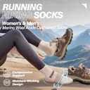 6 Pairs Merino Wool Ankle Running Hiking Socks Compression Support Breathable Thick Cushion No Show Socks for Women Men