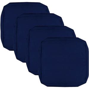 FLYMEI Patio Cushion Covers 22x22x3 Waterproof Outdoor Cushion Cover Replacement 4Packs Outdoor Seat Cushion Slipcover for Rattan Chair Sofa, Navy Blue