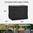 Outdoor Prep Table Cover- Heavy Duty Waterproof Cover for Outdoor Stainless Steel Table,Compatible with 42 inch Outdoor Utility Cart and Storage Cabinet Black