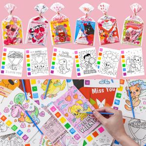 3 x Rotu Valentines Cards for Kids Classroom - Valentines Day Gifts for Kids Valentines Day Cards for Kid School Valentine Day Classroom Favors Valentine Class Gifts Paint Set (240 PCS)
