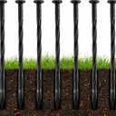 200Pcs 8-Inch Plastic Landscape Edging Spikes, Spiral Anchoring Nails for Weed Barrier, Paver Edging, Landscape Edging, Artificial Turf, Grass Pathways, and More