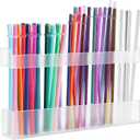 3 x 9.5'' Thickened Large Acrylic Straw Holder for Cabinet Door, Reusable Tumbler Straw Organizer Storage, Straws Storage Dispenser with Ultra Sticky Adhesive, Adjustable Two-Part Straws Organizer (Matte)