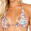 Luli Fama Womens Triangle Top (Medium, White)