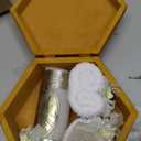 Catholic Baptism Candle Set in a Wooden Box with Towel, Candle, Rosary and Shell for Baby Boys and Girls. Handmade in Mexico