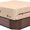 UCEDER Waterproof Hot Tub Cover Outdoor Spa Cover (83''x 83''x20) 600D Heavy Duty Polyester Hot Tub Cover Protector(Brown)