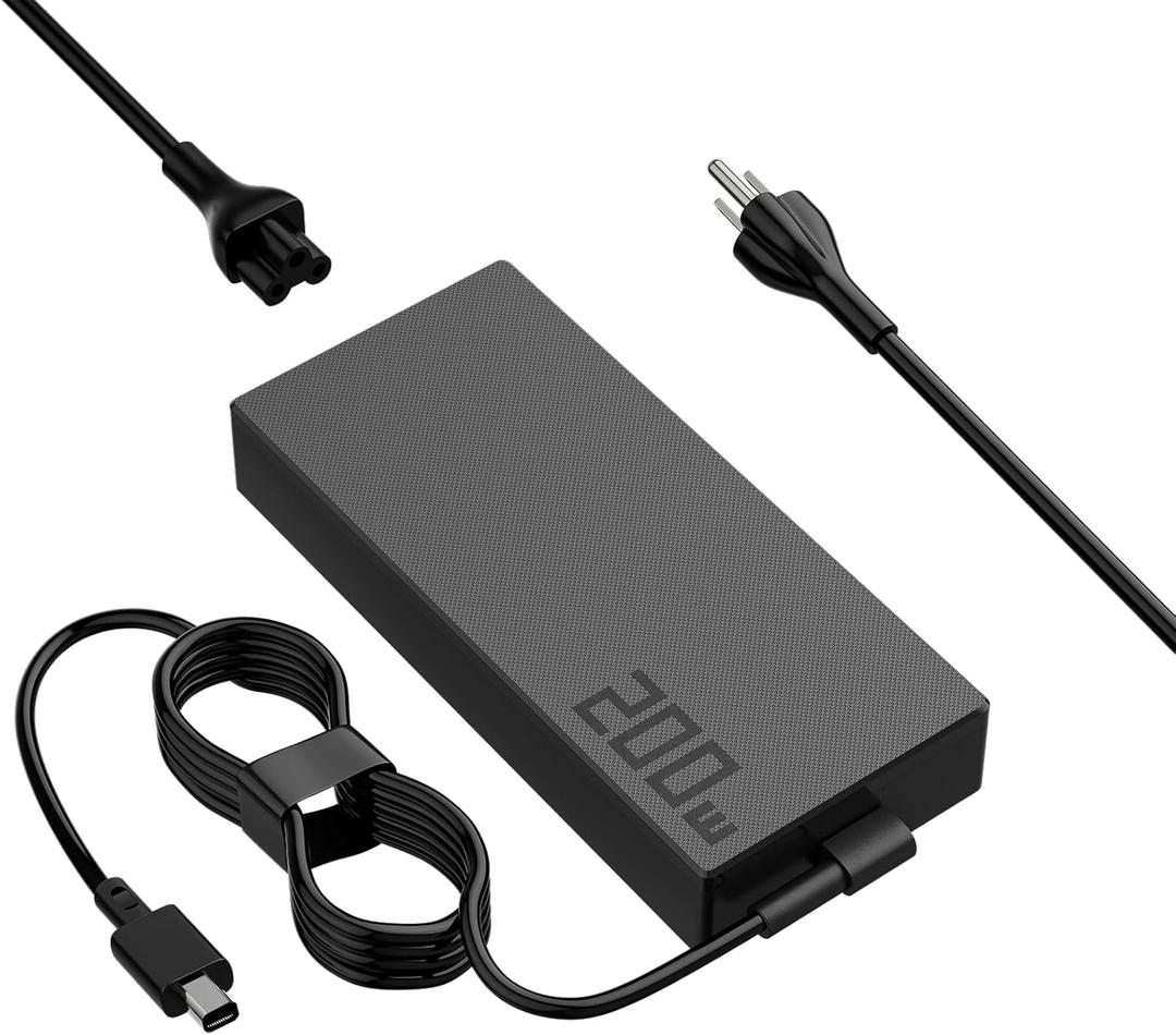 Ac Adapter 200w Adp-200jb K Power Supply Fit for Asus Rog Zephyrus G14 G16 Ga605w Gu605 Ga605 Tuf Gaming A14 Fa401 and Proart Px13 P16 H7606 Pz13 Hn7306 Laptops Charger Rectangle Connector (Black 02)