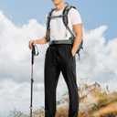 TBMPOY Mens Lightweight Hiking Pants Quick Dry Travel Fishing Water Resistant Workout Athletic Sweatpants Zipper Pockets (Black, XXXL)