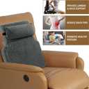 HOMBYS Sherpa Fleece Lumbar Support Pillow with Headrest for Recliner,Memory Foam Recliner Chair Cushion for Back Pain,Big High Back Support for Recliner with Chair Headrest for Elderly (Grey)