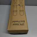 MIXXIDEA 2PK Metal Wild Bird Feeder Squirrel Proof Bird Feeders for Outside Hanging 6 Port Tube Bird Feeder Transparent Finch Feeder with Steel Hanger (Grey) (Gray)