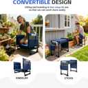 Garden Kneeler and Seat with Upgraded Wide & 3" Thick Kneeling Pad, Heavy Duty Garden Stool with 2 Large Tool Bags, Portable Bench for Weeding, Gardening Gifts for Women, Men, Seniors, Blue