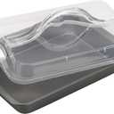 GoodCook Everyday Nonstick Steel Bake-N-Take Oblong Pan, 9 x 13 Inch with Lid, Gray