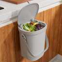 Mountable Kitchen Compost Bin for Counter Top or Under Sink, Hanging Trash Can with Lid for |Cupboard|Bathroom|Bedroom|Office|Camping, Indoor Compost Bucket, 2 Gallon Grey (Gray)