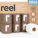 Reel Premium Bamboo Toilet Paper - 12 Rolls of Toilet Paper - 3-Ply Made From Tree-Free - Zero Plastic Packaging, Septic Safe