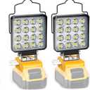 Ecarke 2 PCS Cordless LED Work Light Compatible with DeWALT 20V: 112W 11200LM Flashlight with USB & Type-C Charging Output Port, Portable Battery Flood Light Job Site, Camping, Battery Not Included