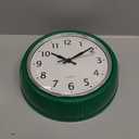Bernhard Products Retro Wall Clock 9.5 Inch Hunter Green Kitchen 50's Vintage Design Round Silent Non-Ticking Quartz Battery Operated Clocks for Home Office School Classroom Kids Bedroom Living Room
