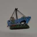 Fish Tank Shipwreck Decoration, Ship Aquarium Sunken Treasure Landscaping, Old Pirates Ship Resin Crafted for Fish Hideout