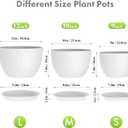 Meowell 12/10/9 inch Large Plant Pots, 3 Pack Wide Flower Pots for Outdoor Indoor Plants with Water Ripples, Big Plastic Planters with Drainage Holes and Saucers for Garden House Plants, White