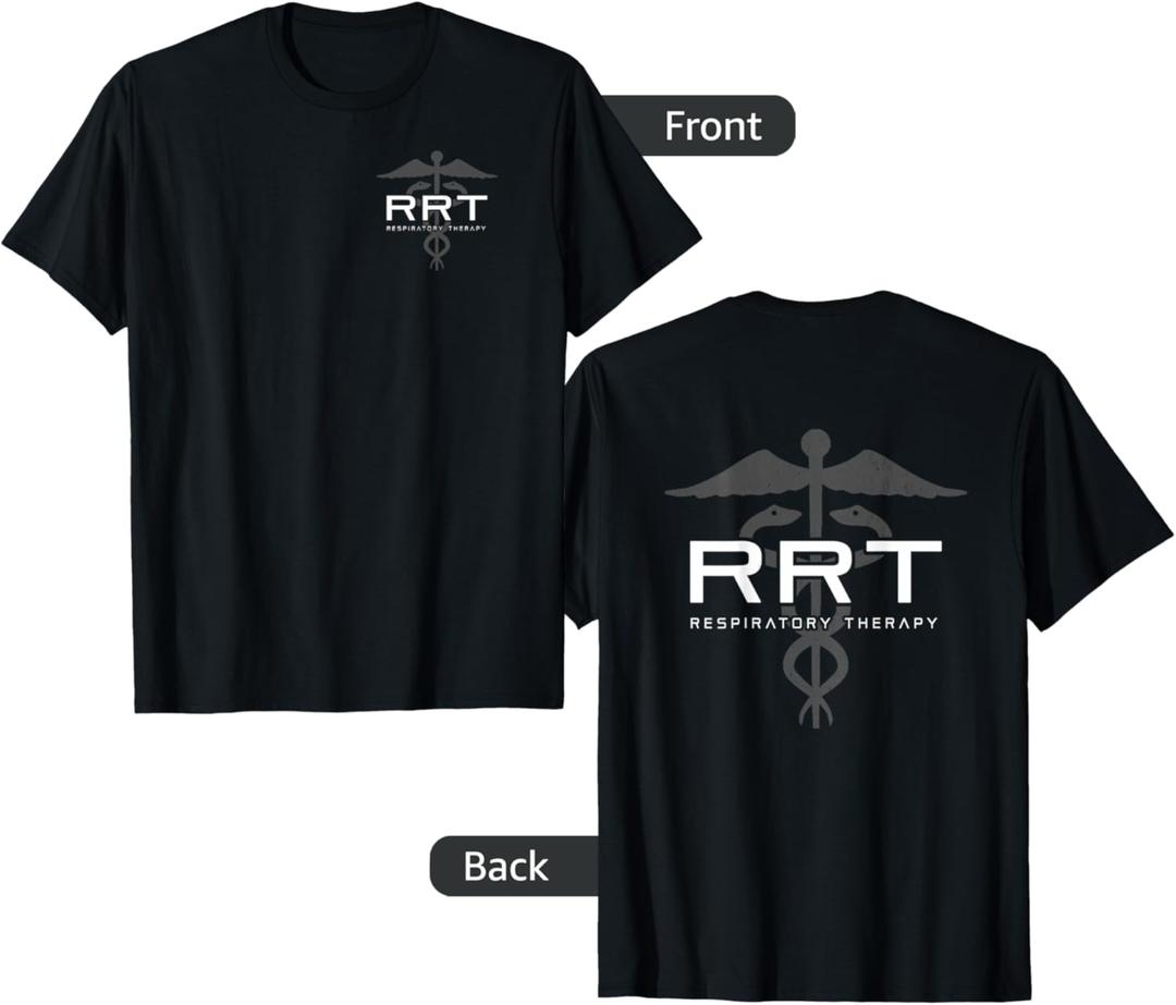 Respiratory Therapy - RRT - Front/Back - Respiratory Care T-Shirt, Size S