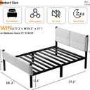 Metal Bed Frame,14Inch Twin Size Bed Frame with Storage Space,Heavy Duty Sturdy Mattress Foundation,Easy Assembly,No Box Spring Needed,Twin White