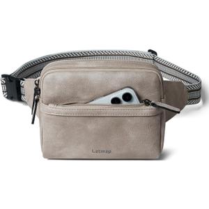 3L Fanny Packs Belt Bag for Women Small Everywhere Crossbody Bag Waist Packs Faux Leather Sling Chest Travel Purse (1-Greyish)