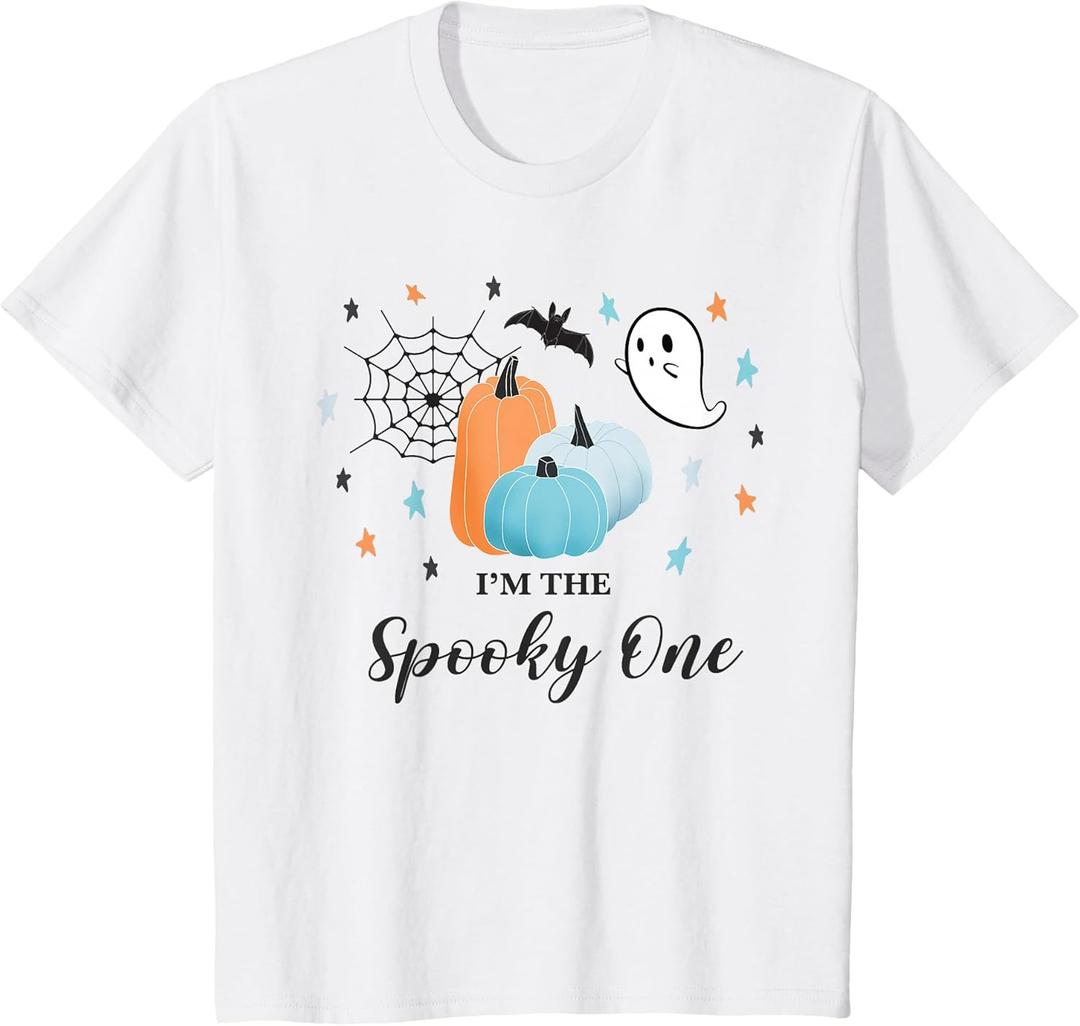 Kids I'm The Spooky One First Birthday Blue Pumpkin Halloween 1 T-Shirt