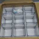 9 Pack Square Glass Vase 4" x 4" x 4", Clear Flower Vase for Centerpieces, Candle Holder for Wedding Party Events, Home Dcor